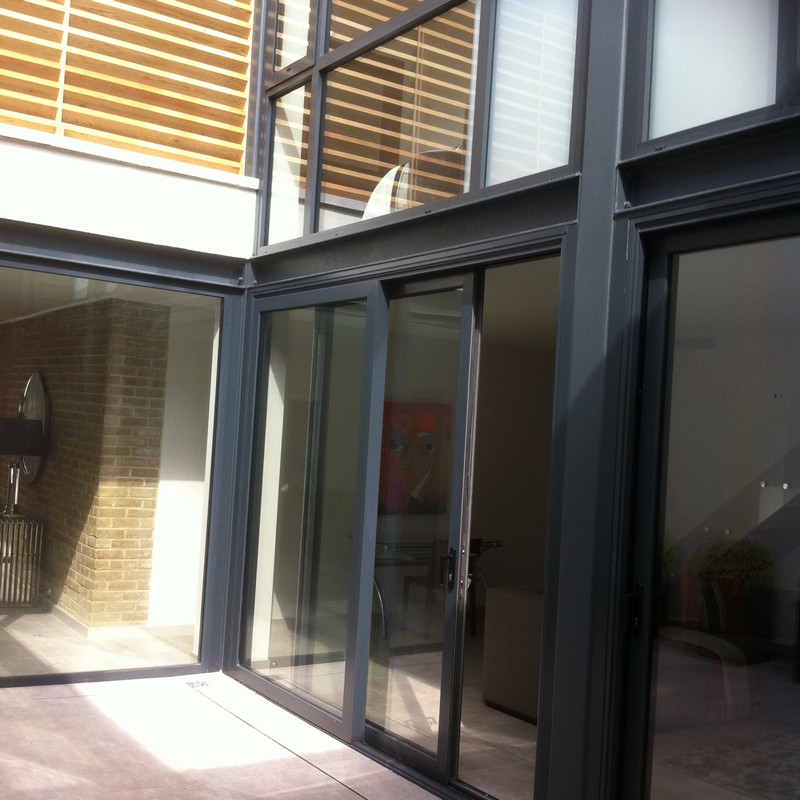 Anthracite aluminium sliding patio doors fitted in Walthamstow